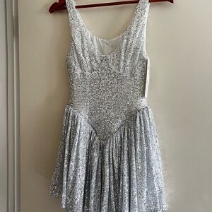 Delfi Collective Hannah Sleeveless Drop-Waist Sequin Mini Dress